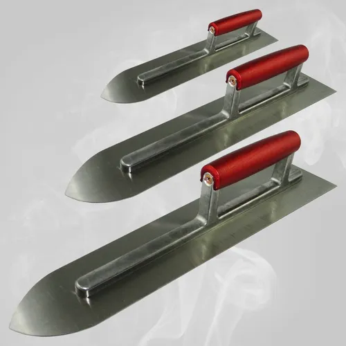 Bodenlegerkelle spitzförmig Estrichkelle Set 295, 500, 585 - Spachtel Set aus hochwertigem Stahl, ideal für präzises Glätten von Estrich und Beton, ergonomischer Holzgriff für optimalen Komfort.