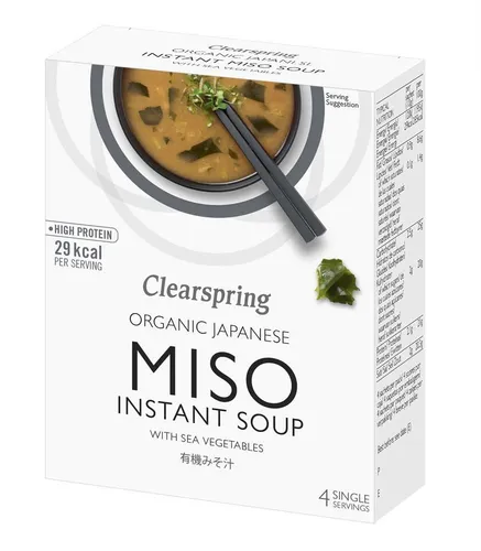 Clearspring Instant Miso Suppe mit Meeresgemüse - 4 x 10g