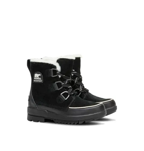 Sorel Torino 2 Waterproof Winterstiefel für Damen, Schwarz, 38 EU - Wanderschuhe mit wasserdichtem Leder-Obermaterial und rutschfester Gummisohle, ideal für kalte und nasse Wetterbedingungen.