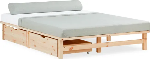 Homestyle4u Palettenbett 140x200 cm in braun von Homestyle4u