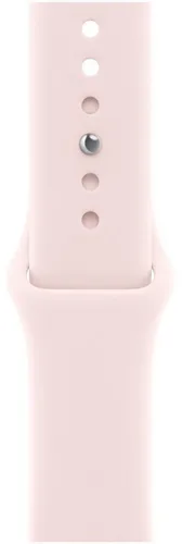 APPLE 42 mm Sportarmband (S/M), Ersatzarmband in Hellrosa - Hochwertiges Sportarmband aus speziellem Fluorelastomer, das sich weich anfühlt und optimal am Handgelenk sitzt. Ideal für aktive Nutzer, die Komfort und Stil kombinieren möchten.