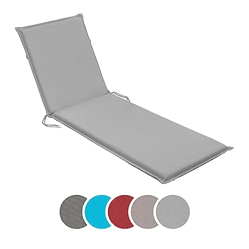 sleepling Auflage Gartenliege 190x58 cm - Liegenauflagen für Gartenliegen, 6 cm dick, mit waschbarem Bezug und rutschsicheren Befestigungsbändern für optimalen Liegekomfort.