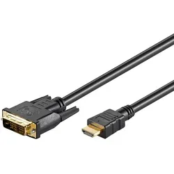Goobay 3m HDMI / DVI-D Kabel 19pol. HDTV 1080p, vergoldete Kontakte, angespritzte Stecker