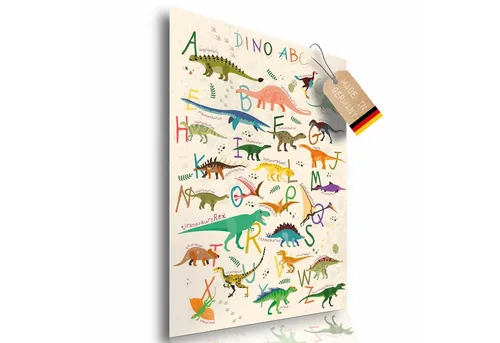 Lineo Poster Dinosaurier ABC Lernbild für Kinder Cartoon 59x42 cm