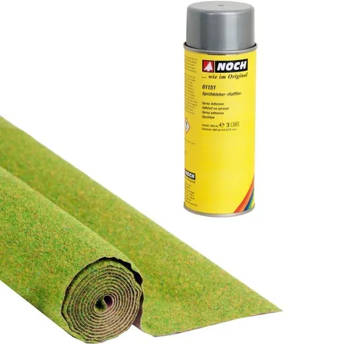 Modellbahnshop Modellbahnshop Grasmatte Blumenwiese + Sprühkleber Haftfix Neu