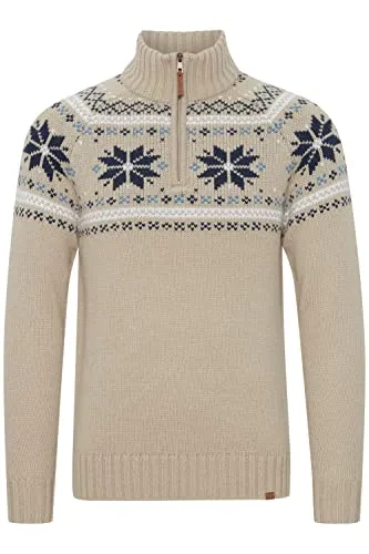 Project PRTim Herren Strickpullover Troyer Grobstrick Pullover mit Troyer-Kragen aus hochwertigem Woll-Mix-Material, Größe:XXL, Farbe:Crockery (161104) 11