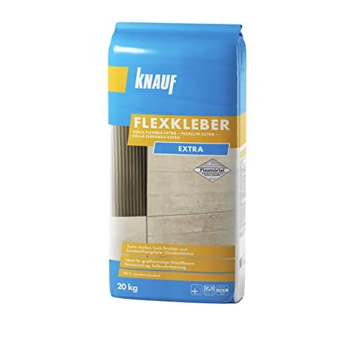 Knauf Flexkleber Extra 20 kg - Hochwertiger Fliesenkleber für flexible Anwendungen, ideal für Innen- und Außenbereiche, sorgt für starke Haftung und Langlebigkeit.