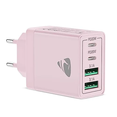 USB C Ladegerät,4-Ports Netzteil mit Intelligent QC USB-A und USB-C Power Adapter,40W Schnellladegerät Mehrfach Ladegerät für iPhone 15 Plus 14 Pro Max 13 12 11 SE XS XR 8 7 6,Samsung,Handy