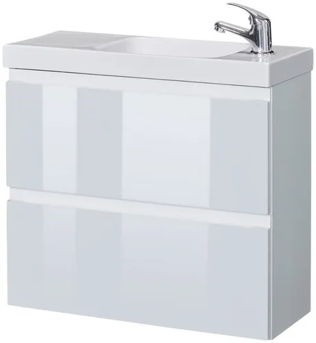 welltime Waschtisch Barcelona - Badmöbel 60 cm in Weiß - Waschbecken, reduzierte Tiefe von 25 cm für platzsparende Badezimmerlösungen, inklusive einbauwaschbecken und praktischer Ablagefläche.