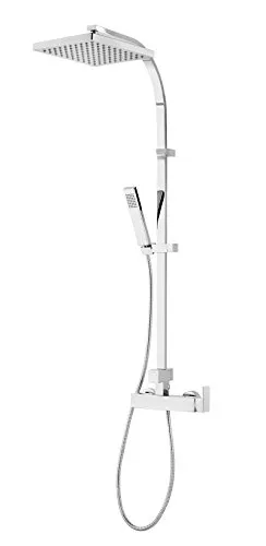 Schulte Duschsystem mit Einhebelmischer und Regenbrause - Duscharmaturen-Set mit flexibler Handbrause und stilvoller Kopfbrause für ein luxuriöses Duscherlebnis. Einfache Montage ohne Fachkenntnisse dank bebilderter Anleitung.