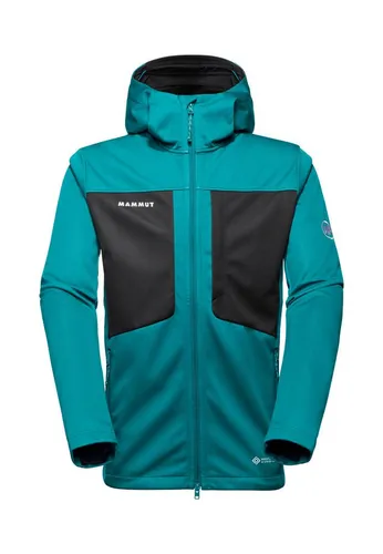 Mammut Softshelljacke Ultimate VIII SO Hooded Jacket Men - Widerstandsfähige Softshelljacke aus 3-lagigem WINDSTOPPER®-Material für optimale Wetterbeständigkeit. Ideal für Outdoor-Aktivitäten, mit Belüftungsöffnungen und praktischen Taschen für den perfekten Einsatz.
