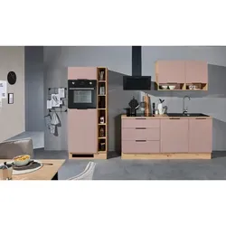 P & B Küchenleerblock Oskar, Rosa, Eiche Artisan - Küchenleerblock Oskar in Rosa und Eiche Artisan, mit 3 praktischen Schubladen. Seitenverkehrt montierbar und höhenverstellbare Füße bieten Flexibilität und Komfort in Ihrer Küche.
