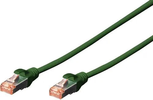 Digitus DK-1644-050/G RJ45 Netzwerkkabel, Patchkabel CAT 6 S/FTP 5.00m Grün Halogenfrei, verdrillte Paare, mit Rastnasenschutz