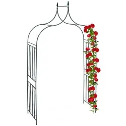 Wetterfester Rosenbogen Rankhilfe aus Metall - Dunkelgrün - Spaliere für Garten und Terrasse, ideal für Kletterpflanzen, stabil und langlebig mit einer Höhe von 181 cm für beeindruckende Gartenakzente.