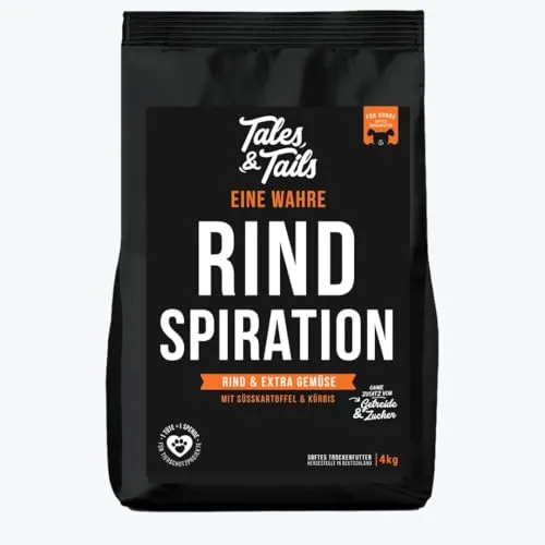 Tales & Tails - Halbfeuchtes Trockenfutter für Hunde | Getreidefrei | Rind (4 kg) - Hochwertiges Hundefutter mit nur 6 Zutaten. Hohe Akzeptanz und Verträglichkeit für ein glückliches Hundeleben.