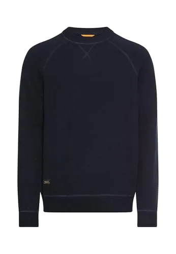 camel active Rundhalspullover blau XXL (56/58) - Hochwertiger Rundhalspullover in dunklem Navy, gefertigt aus 75% Baumwolle für angenehmen Tragekomfort. Pflegeleicht und ideal für den täglichen Einsatz.