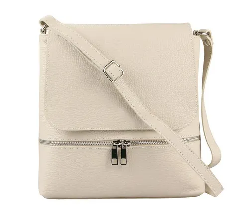 ITALYSHOP24 Schultertasche Made in Italy Damen Leder Messenger Brust Tasche Body Umhängetasche, PREMIUM QUALITÄT Echtleder Business Hobo Shopper CrossBody geräumig