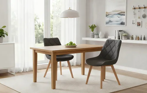 B&D home 4-Fußstuhl TANIA (2er Set) - 4-Fuß-Stühle im skandinavischen Landhausstil, langlebig und komfortabel mit Massivholzbeinen für eine warme Atmosphäre in Ihrem Esszimmer oder Büro.