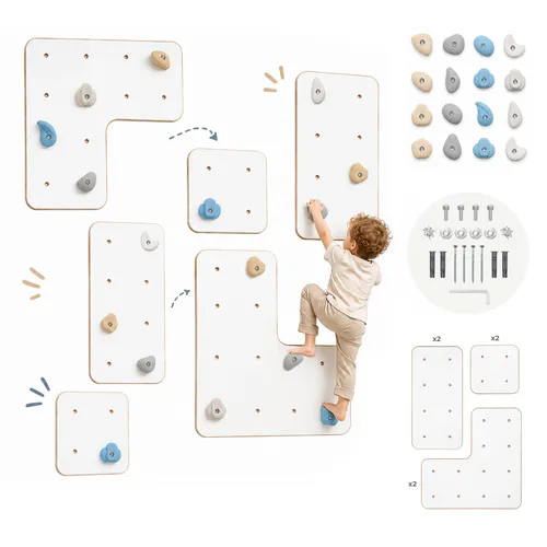 Produktbild MAMOI ® Kletterwand für Kinder – Modulare Holz-Kletterwand für das Kinderzimmer