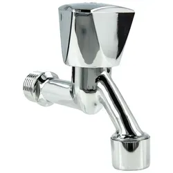 tecuro Auslaufventil mit Haubengriff 1/2 Zoll, mit Strahregler, Messing hochglanzverchromt