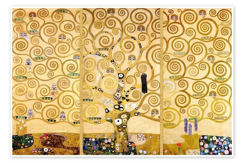 Poster Der Lebensbaum - Gustav Klimt in gelb von Posterlounge