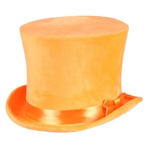 Thetru Kostüm Zubehör Zylinder Hut neonorange für Karneval - Stylischer Zylinderhut in neonorange für Karneval und Fasching. Ideal für kreative Kostüme und besondere Anlässe. Größe 57/58, perfekt für einen unvergesslichen Auftritt.