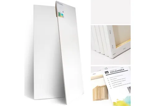 M MERCEO Leinwand, 2er-Set Leinwand 50x150cm (zum Bemalen, Baumwolle, Keilrahmen,280g/m)