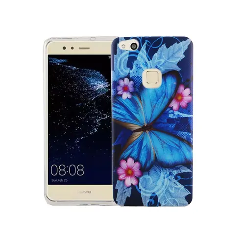Handy Hülle für Huawei P10 Lite Schmetterling Blau Tasche Case Cover Motiv Slim