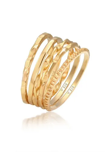 Elli Ring Damen Stapelringe 5er Set - Elegante Minimalistische Schmuckstücke aus 925 Sterling Silber - Ringe für Damen: Filigranes 5er Set aus 925 Sterling Silber, handgefertigt und anlaufgeschützt. Perfekt für jeden Anlass – ein Must-Have für stilbewusste Frauen.