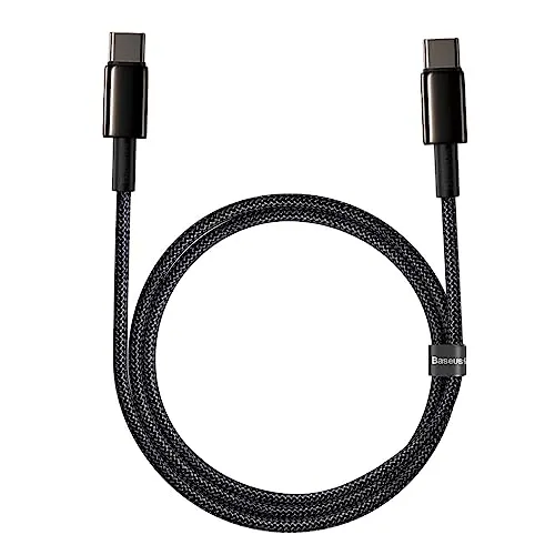 Baseus Zubehör Marke Modell USB-C Kabel für USB-C Tungsten Gold, 100 W, 1 m, Schwarz