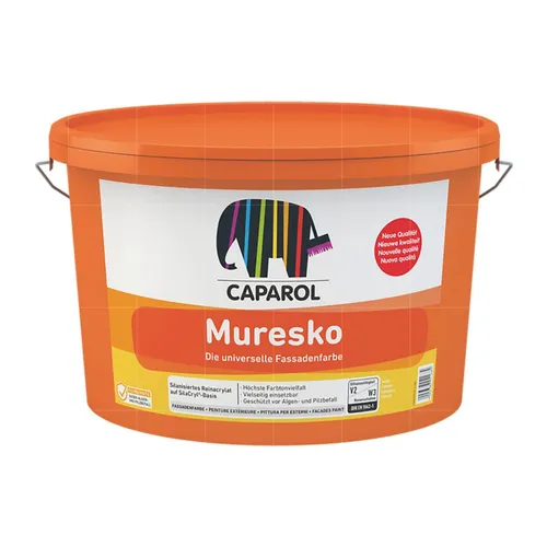 Caparol Muresko Fassadenfarbe weiß 12,5 l - Innen- & Außenfarben, hochwertige wetterbeständige Fassadenfarbe für langlebigen Schutz und strahlende Farben.