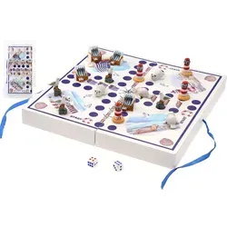 Würfelspiel Küstendesign - Maritimes Brettspiel für 2-4 Personen - Erlebe Spielspaß für die ganze Familie mit unserem maritimen Würfelspiel! Praktisch und transportabel, perfekt für Spieleabende oder den Urlaub. Enthält 16 Spielfiguren und 2 Würfel in einem klappbaren Holzbrett.