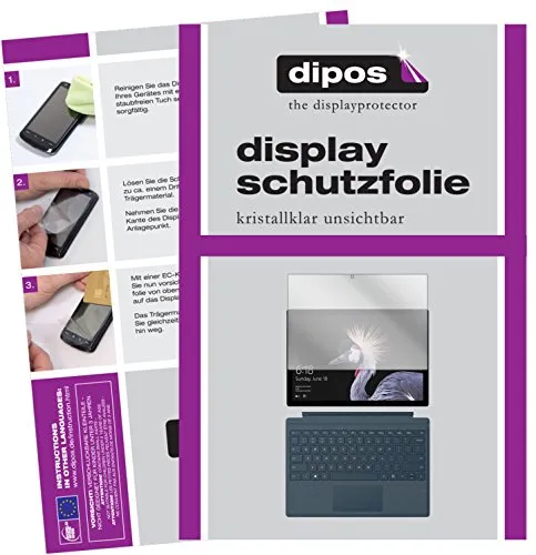 dipos I 2X Schutzfolie klar kompatibel mit Microsoft Surface Pro (2017) Folie Displayschutzfolie