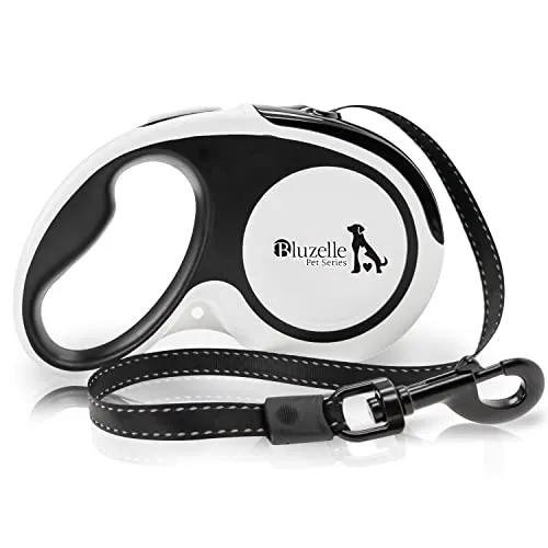 BLUZELLE 5m Rollleine für Kleine Hunde bis 20kg - Rollleine für Hunde mit 5m Länge, reflektierendem Gurt für mehr Sichtbarkeit und ergonomischem Griff für einfache Einhandbedienung. Ideal für kleine Hunde bis 20kg.