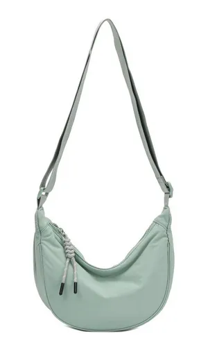 ITALYSHOP24 Schultertasche Damen Tasche Runde Brusttasche MOON Bag CrossBody Crossover Nylon, Umhängetasche Hüfttasche Slingntasche Reise sportlich-modernen Look