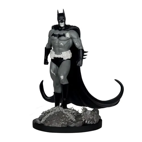 DC Direct Statue 1/10 Batman by Bjorn Barends (Black White) 18 cm - Actionfiguren, detailreiche Resin-Statue mit 18 cm Höhe, ideal für Sammler und Batman-Fans, inklusive Base und bedruckter Fensterbox.