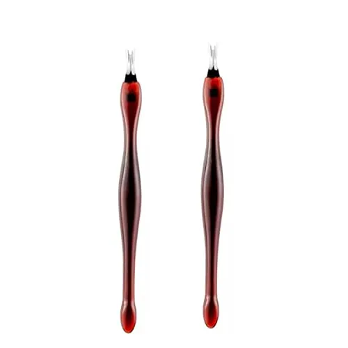 PKOUVOO Nagelhautmesser mit V-Klinge für Maniküre und Pediküre, 11cm, rot, softtouch