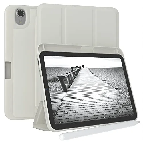 EAZY CASE - Schutzhülle mit Stifthalter für iPad mini 7 (2024) Case 8,3 Zoll Hülle mit Stifthalterung Tablet Cover Touchpen Smartcase aufstellbar Klappcase Auto Sleep Wake Up Etui Grau