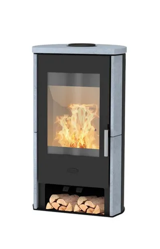 Fireplace Korda Kaminofen schwarz K7124 - Modern & effizient - Moderner Kaminofen für Holz und Briketts. Ideal für Wohnzimmer und Flur, mit 6 kW Heizleistung und Energieeffizienzklasse A+. Perfekt für gemütliche Abende!