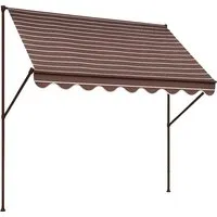 Angerer Klemmmarkise Exklusiv Nr. 2400 - 150 cm Breite - Markise in Braun, waschbar und wasserresistent. Ideal für Terrassen und Balkone, mit einfachem Montageset für schnellen Aufbau.