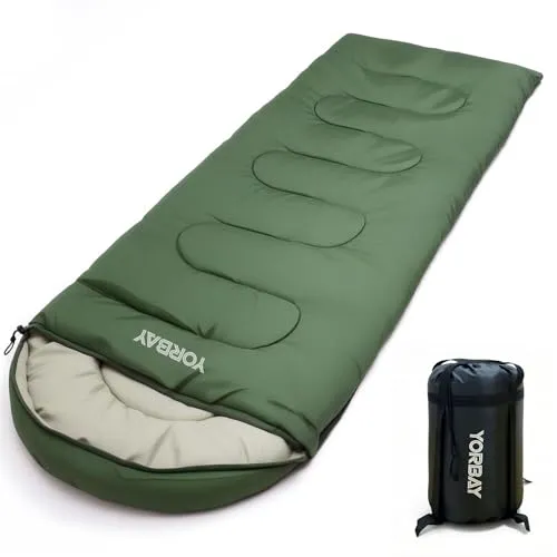 Yorbay Camping Schlafsack für 3-4 Jahreszeiten - Vielseitiger Deckenschlafsack für Kinder und Erwachsene, ideal für Outdoor-Aktivitäten. Wasserfest, leicht und mit großzügigen Maßen für optimalen Komfort und Bewegungsfreiheit. Perfekt für Camping und Reisen.