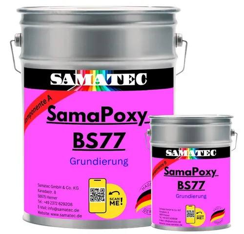 Samatec Haftgrund 2K Epoxid Grundierung BS77 - Hochwertige Grundierung für Bodenbeschichtungen, ideal für verschiedene Flächen mit optimaler Haftung und Flexibilität, erhältlich in mehreren Größen.