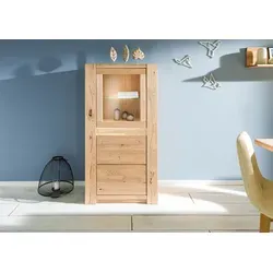 Highboard Wildeiche 73x40x142 beige geölt KENT #206