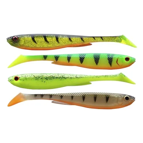 DAIWA Prorex Slim Shady, Flash Farbe-Set, 13,5cm, 13,5g, Gummifischköder, 4 Pieces, 15100-801