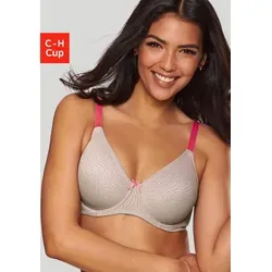 Nuance by Lascana Minimizer-BH mit Bügel aus Jacquard und weichem Trikot, auch für große Größen beige 80