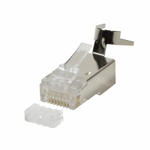 LogiLink RJ45-Modularstecker Cat.8.1/Cat.6A, 50 Stück - Sonstige Netzwerkartikel mit geschirmtem RJ45-Stecker für ultraschnelle Datenübertragungen bis 10 Gigabit Ethernet, inklusive einfacher Montagehilfe für müheloses Einfädeln.