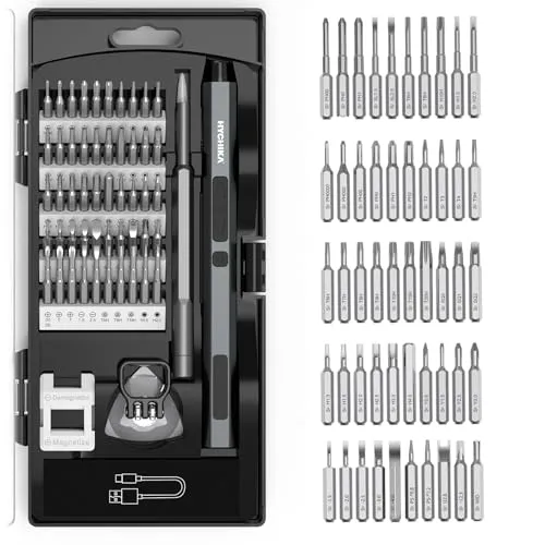HYCHIKA Elektrischer Precision Schraubendreher Feinmechaniker Set,62-in-1 Electric Screwdriver Set,Präzisionswerkzeug für Elektronik mit Akku,für Handy,Tablet,Xbox,Kamera,Uhr