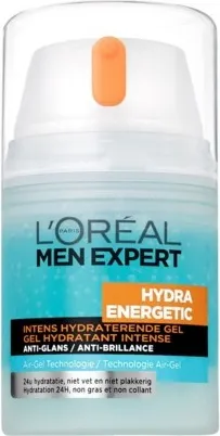 L’Oréal Paris Men Expert Hydra Energetic, Männer, Mischhaut, ölige Haut, Gesicht, Feuchtigkeitsspendend, Pumpenflasche, 24 h