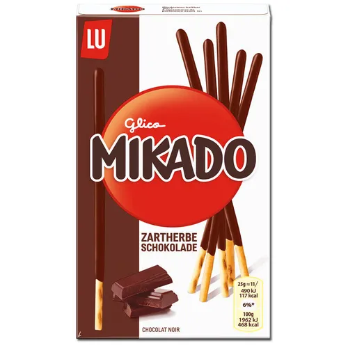  Mikado Zartherbe Schokolade, Keks, Schokolade, 75g Packung 25,20€/1kg