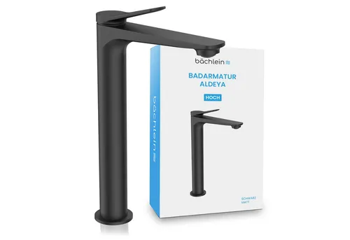 Bächlein Badarmatur Aldeya - Hochwertige Badarmatur - Armaturen mit modernem Design und zuverlässiger Technik. Einhebelmischer für einfache Bedienung und Neoperl-Perlator für optimalen Wasserfluss. Schnelle Installation dank beiliegendem Schnellbefestigungsset.